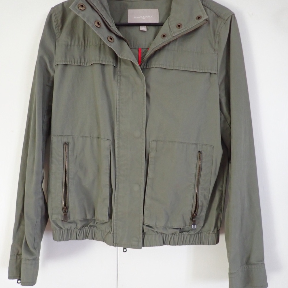 Banana Republic Olive Green Lightweight Utility Jacket